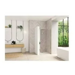 Porte De Douche Pivotante Smart Design - Sans Seuil Porte - Verre Transparent - 80 Cm - Kinedo