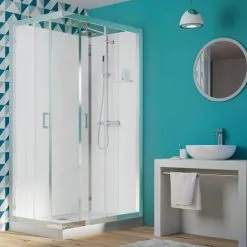 KINEDO Cabine De Douche Rectangulaire Eden Aux Portes Coulissantes, 100 X 80, 18