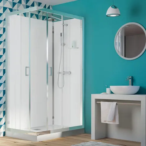 KINEDO Cabine De Douche Rectangulaire Eden Aux Portes Coulissantes, 100 X 80, 18 1 KINEDO Cabine De Douche Rectangulaire Eden Aux Portes Coulissantes, 100 X 80, 18