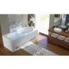 Baignoire Balnéo ROMANZA 170x75 Cm Tête à Droite SENSATION AIR POOL - KINEDO BROH775BDSAP1 - Blanc