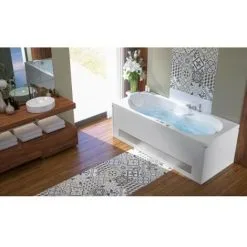 Baignoire Balnéo ROMANZA 160x70 Cm Tête à Gauche SILENCE ET AIR - KINEDO BROH160BGSEA1 - Blanc