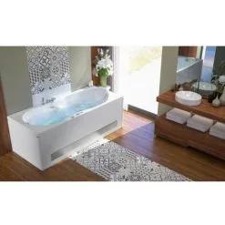 Baignoire Balnéo ROMANZA 170x75 Cm Tête à Droite VITALITÉ - KINEDO BROH775BDVIT1 - Blanc