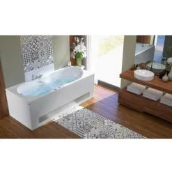 Baignoire Balnéo ROMANZA 160x70 Cm Tête à Droite OXYGEN POOL AIR - KINEDO BROH160BDOPM1 - Blanc