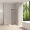 KINEDO Paroi De Douche Fixe Smart Design Solo Avec Mât, 200 X 70, Blanc