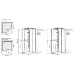 Kinedo Cabine Douche Horizon Hydromassante 80x80 Chromé Porte Coulissante -KINEDO Soldes 2022 53817147 3