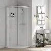 KINEDO Cabine De Douche Brooklyn, 90, 90, Verre Transparent, Porte Coulissante, Gris, Quart De Rond