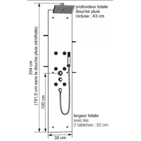 KINEDO Colonne De Douche Aquawall Design Couleur Thermostatique, Gris 2 KINEDO Colonne De Douche Aquawall Design Couleur Thermostatique, Gris – Image 2