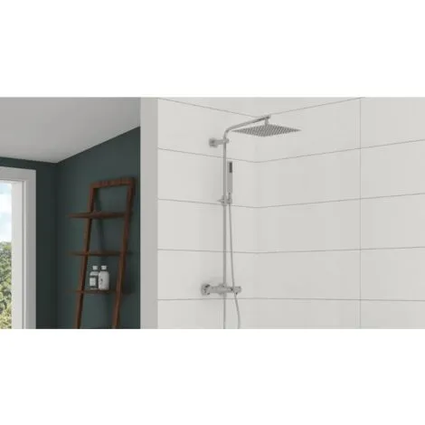 KINEDO Colonne De Douche Aquazen Chromée Carrée Thermostatique 2 KINEDO Colonne De Douche Aquazen Chromée Carrée Thermostatique – Image 2