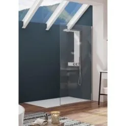 Kinedo Paroi De Douche Alpha Solo Chromé Transparent, 200 X 100