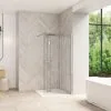 KINEDO Paroi De Douche Fixe Smart Design Solo Sérigraphie Bandes Verticales, 200 X 130, Chrome