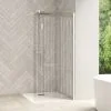 KINEDO Paroi De Douche Fixe Smart Design Solo Sérigraphie Bandes Verticales, 200 X 75, Chrome