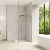 KINEDO Paroi De Douche Fixe Smart Design Solo Sérigraphiée Avec Mât, 200 X 90, Chrome