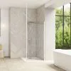 KINEDO Paroi De Douche Fixe Smart Design Solo Sérigraphiée Avec Mât, 200 X 95, Blanc