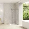 KINEDO Paroi De Douche Fixe Smart Design Solo Sérigraphiée Avec Mât, 200 X 120, Chrome