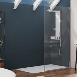 KINEDO Paroi De Douche Alpha Solo Chromé Transparent, 200 X 80