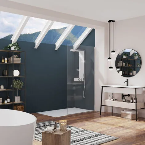 KINEDO Paroi De Douche Alpha Solo Chromé Transparent, 200 X 80 2 KINEDO Paroi De Douche Alpha Solo Chromé Transparent, 200 X 80 – Image 2