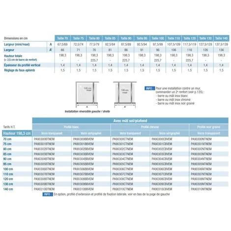 KINEDO Paroi De Douche Fixe Smart Design Solo Avec Mât, 225,7 X 80, Chromé 2 KINEDO Paroi De Douche Fixe Smart Design Solo Avec Mât, 225,7 X 80, Chromé – Image 2