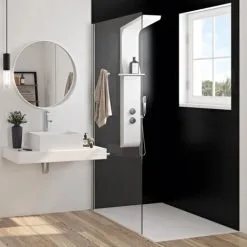 KINEDO Paroi H2O Solo Chromé Transparent, 200 X 100