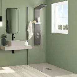 KINEDO Paroi H2O Solo Chromé Transparent, 200 X 110