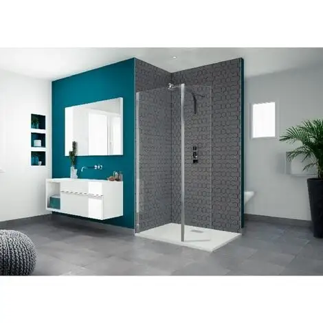 Paroi Douche Fixe Volet Pivotant Kinedo Smart Duo, 70, Verre Transparent Traité Anticalcaire, Blanc 1 Paroi Douche Fixe Volet Pivotant Kinedo Smart Duo, 70, Verre Transparent Traité Anticalcaire, Blanc